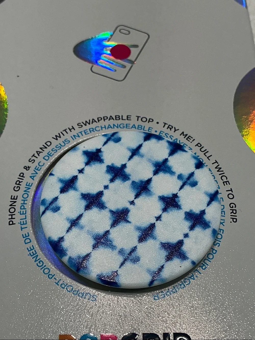 PopSocket PopGrip Phone Grip in Blueberry Checker